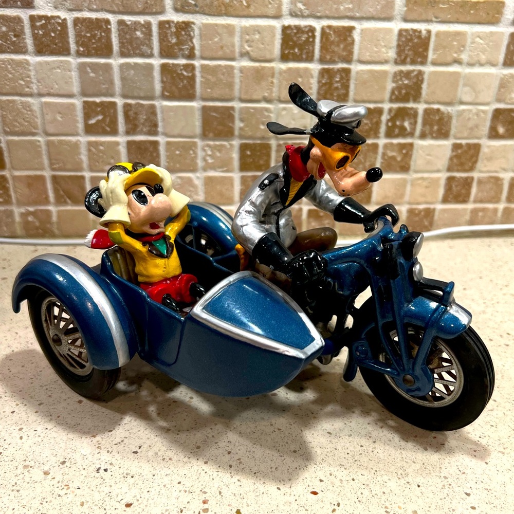 Vintage Disney Pride Lines Goofy and Mickey on a Motorcycle